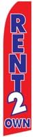 Rent 2 Own Swooper Feather Flag Banner Kit: 16' Heavy Duty Pole Set, Safety Stake, Wind Guard