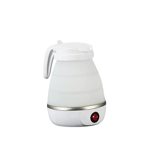 GOOSENECK 110V Mini Foldable Silicone Electric Kettle Portable Travel Water Boiler with Expandable Design White