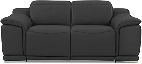 Sillón reclinable piel italiano Gris miniatura 5