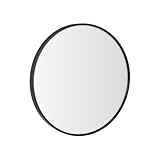LOLAhome Espejo de Pared Redondo con Borde de Aluminio Negro de Estilo Moderno y...