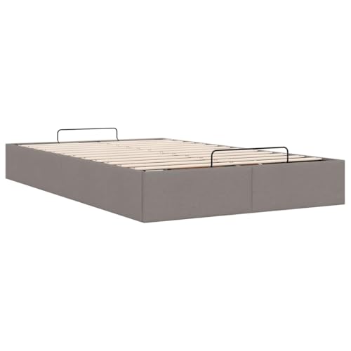 Vidaxl Struttura Letto Pouf Senza Materasso Tortora 120X190 Cm Tessuto, Struttura Letto, Struttura Letto Poottomana, Struttura Letto Contenitore Sotto Il Letto - 9