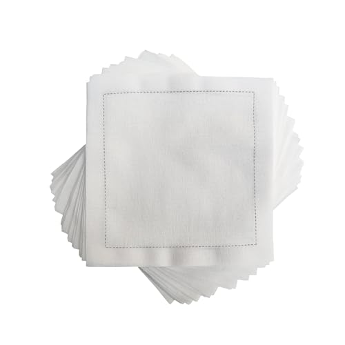 Servilletas Desechables de Algodón Blanco 4.7x4.7 pulg Pack 50 miniatura 1