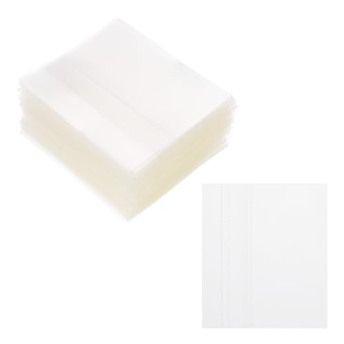 Image of PATIKIL 45x52mm PVC Perforated Shrink Bands, 1000Pcs 0.05 mm /2 Mil Thickened Heat Shrink Seal Wrap Fit for 3 /4 inch-1 inch Cap Diameter Essential Oil Bottles Jars Cans Tin, Clear