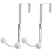 DOITOOL 2pcs Double Hook Punch-Free Hook Over The Door Towel Rack Over The Door Coat Rack Door Hanger Hook Door Hangers for Clothing Coat Hooks Multifunction White Door Hook Plastic Beads