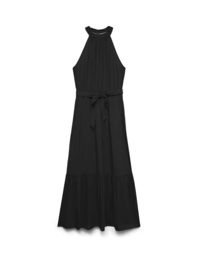 Robe longue col montant femmes Vero Moda noire chic taille L Vmeasy Joy sans manches