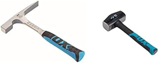 OX OX-P082424 Pro Brick Hammer 24 oz - Geological Hammer with Comfortable Grip Handle - Chipping Hammer - Fossil Tool & OX Trade Brick Bolster with Guard - 4" / 100mm