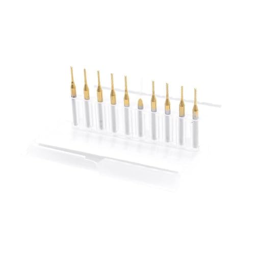 10 unidades por lote de fresas de 1,0 mm de carburo recubierto de nitruro de titanio PCB CNC