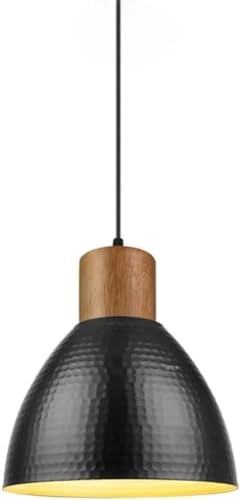 Plafond suspendu minimaliste en bois et fer E27