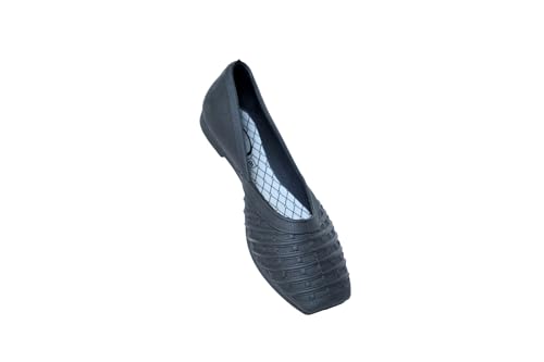 Image of Waterproof Rainy Footwear | PVC Casual Flats for Girls | Anti-Skid Monsoon Wear Black