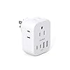 Travel Cruise Ship Essentials, Multi Plug Wall Outlet Extender with 4 Outlets 4 USB (2 USB-C), Cruise Approved Power Strip Non Surge Protector, Plug Adapter, Travel Cruise Must Have Accessories