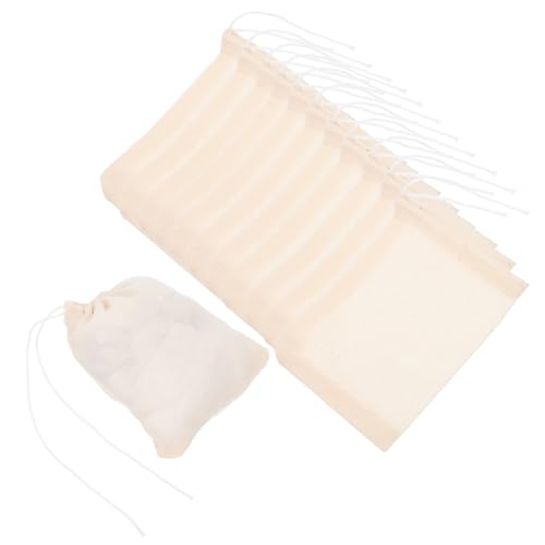Mipcase 60 Pièces Sachet De Décoction De Rangement Pour Pièces De Monnaie Bijoux Cordon Sachets De Thé Pour Le Bain En Toile De Jute Beige Coton