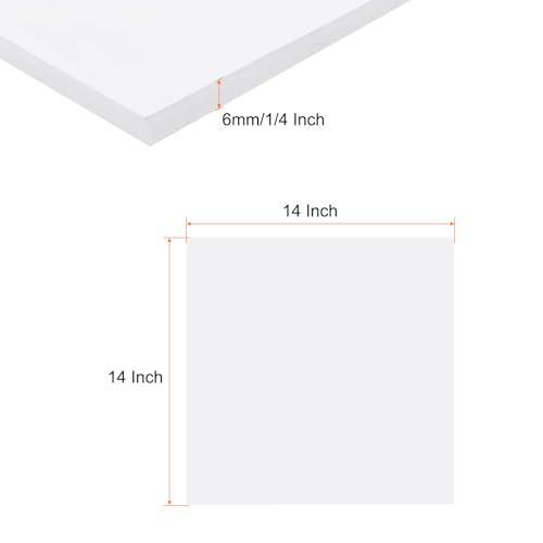 Image of Expanded PVC Plastic Sheet 1 /4 inch Thick, 14 inchx14 inch Lightweight Rigid Foam Sheet, [for Crafts Signage Displays Digital Screen Printing] - White / 1 Pcs