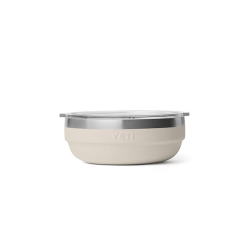 Image of YETI Rambler Low Bowl, Vacuum Insulated, Stackable and Nestable Stainless Steel Bowl with Lid, 0.7 Quart, Cape Taupe