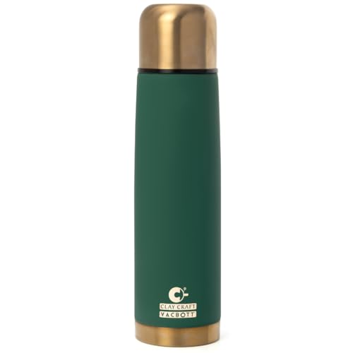 Image of Clay Craft Vacbott Terra Royal Double Walled|18 Hours Hot and 24 Hours Cold Vacuum Insulated|Thermosteel|Flask Bottle 1000 ml|Steel Bottles for Travelling|BPA-Free|BIS Certified|1Year Limited Warranty