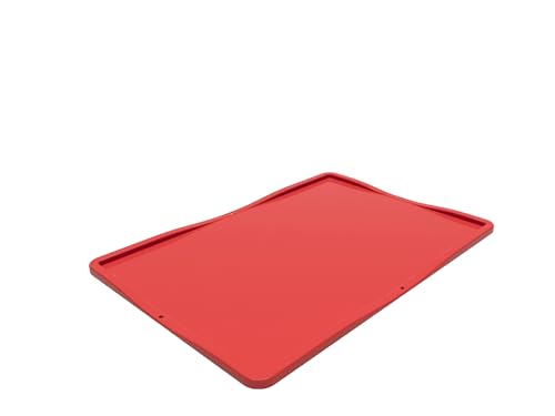 Colour Coded Euro Plastic Stacking Industrial Storage Containers Boxes Crates! (600 x 400 Lid, Red)