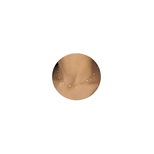 Gold Pearl Necklace For Women, 14K Gold Plated Pearl Necklaces For Women Trendy Simple Pearl Chain Beaded Necklace Dainty Pearl Choker Necklace For Women Girls Gold Jewelry Gifts #TOP8