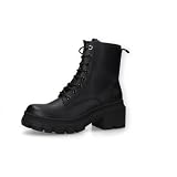 Dockers by Gerli Damen Erwachsene Schnür Stiefeletten 51KA303 Weite normal Reißverschluss Polyurethan (PU) schwarz (100) 41 EU