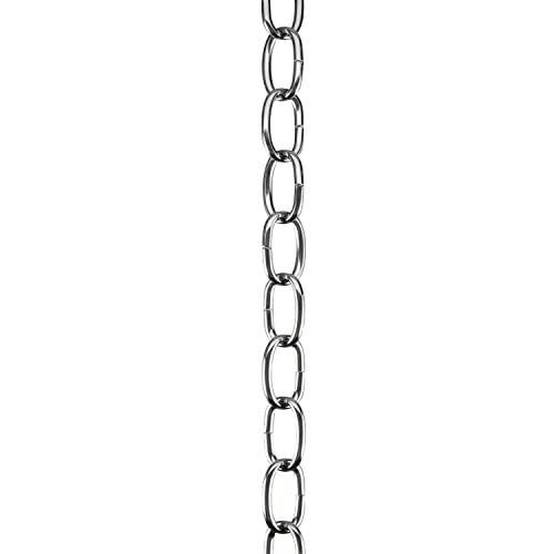 Image of Aspen Creative 21110-71, Steel 10 Feet Heavy Duty Chain for Hanging Up Maximum Weight 40 Pounds-Lighting Fixture /Swag Light /Plant in Chrome. 11 Gauge.