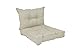 POKAR Cojines Lounge Exterior Cojin Asiento Muebles Jardín Cojin para Silla, Set de 2: Cojin Asiento 70x70x10 cm + Respaldo 70x40x10 cm, Beige