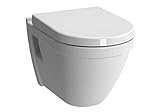 Alpenberger Vitra S50 mit VitrAclean Beschichtung | Spülrandloses Hänge Dusch WC mit Bidet Funktion für Intimdusche | Vitra Quick-Release WC Sitz mit SoftClose Absenkautomatik inkl. Bidetschlauch