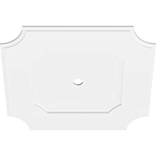 Image of Ekena Millwork CMP32LE-02000 Locke Architectural Grade PVC Contemporary Urethane Ceiling Medallions 32 inchOD x 2 inchID x 19 inchC x 1 inchP