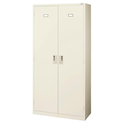 ライオン スチール書庫 ベース一体型 アイボリーの両開きキャビネット 中古品 Amazon.co.jp: 【メーカー配送・設置・組立】 ライオン事務器