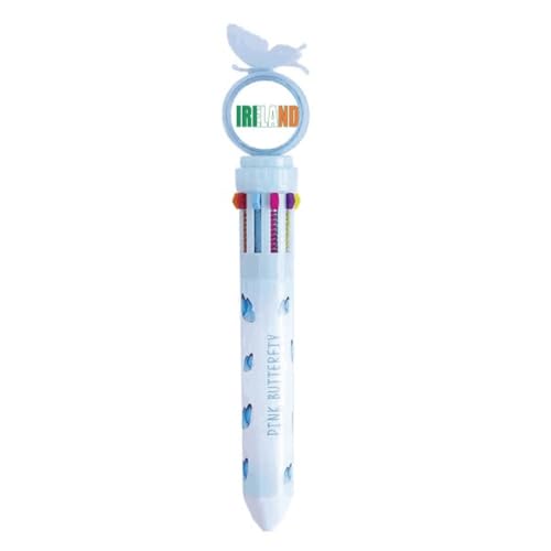 Stylo à bille rétractable multicolore avec drapeau de l'Irlande idéal pour le bureau