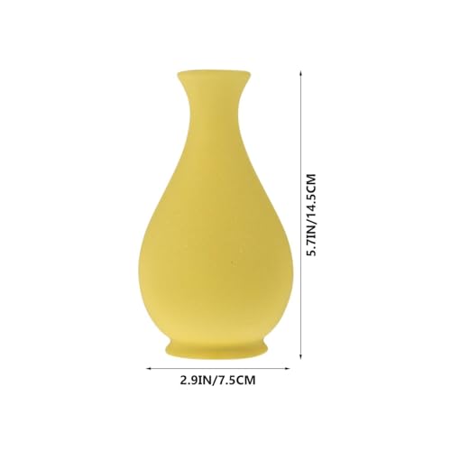 Jarrones para flores para espacios pequeños con este florero mini amarillo 3
