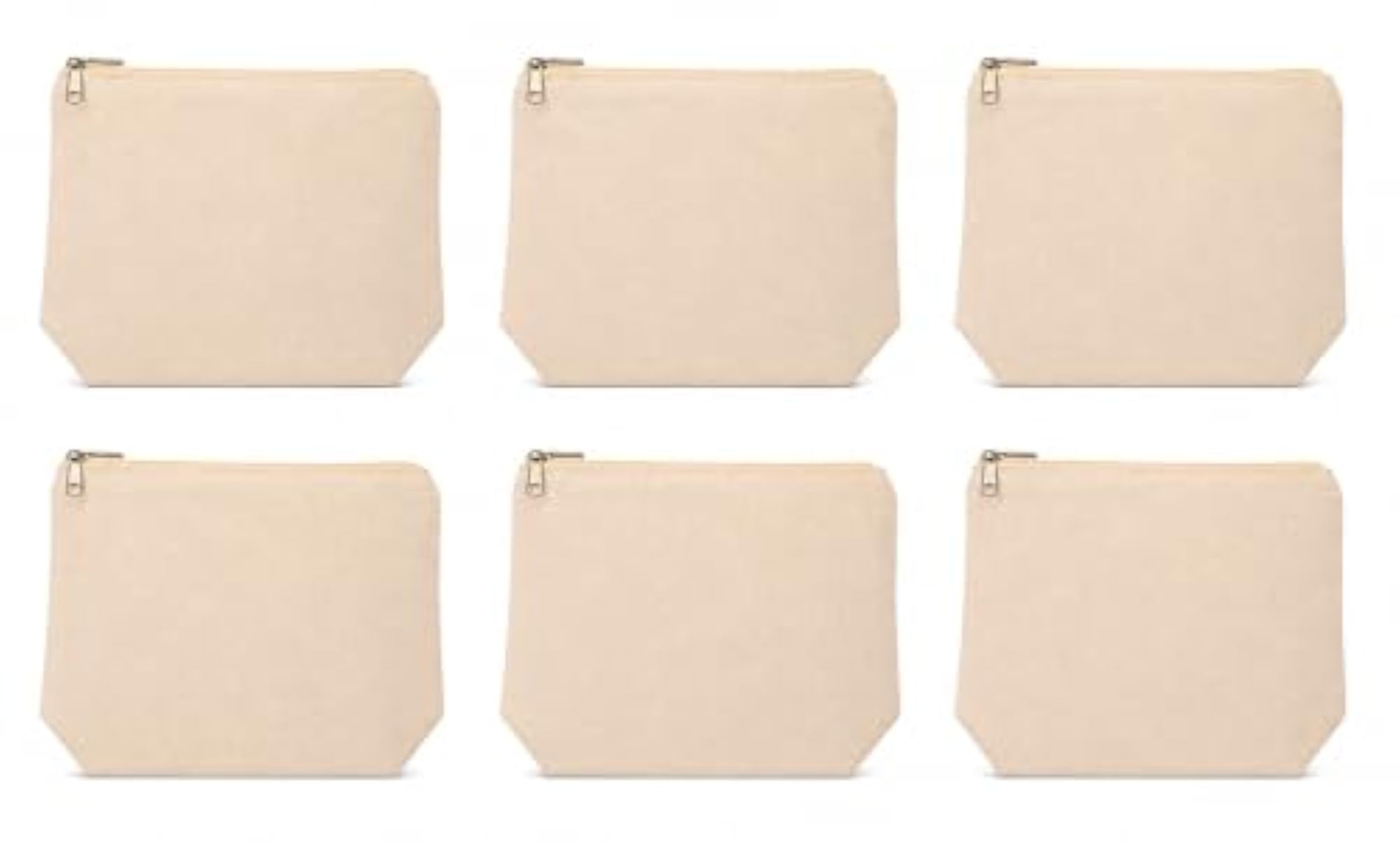 Plain Cotton Canvas Gusseted Zipper Pouch, Eco-Friendly Travel Organizer
