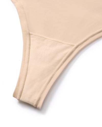 Image of INLYRIC Women's Inbarely Soft Thong - High Waisted Tagless Smooth Stretch Underwear Ultra-soft No Show Panties 3 Pack