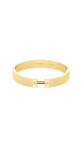 Image of Tommy Hilfiger Jewelry Women's Bangle Bracelet in Stainless Steel with Yellow Gold Ion Plating embellished with Crystals - 2781046