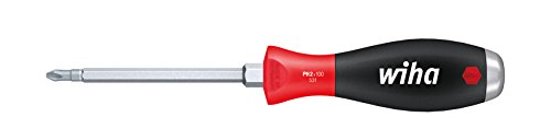 Wiha Schraubendreher SoftFinish® Phillips mit durchgehender Sechskantklinge und massiver Stahlkappe (03238) PH2 x 100 mm, für gezielte Hammerschläge, Schlagen und Meißeln, Sechskantansatz zum Lösen von festsitzenden Schrauben
