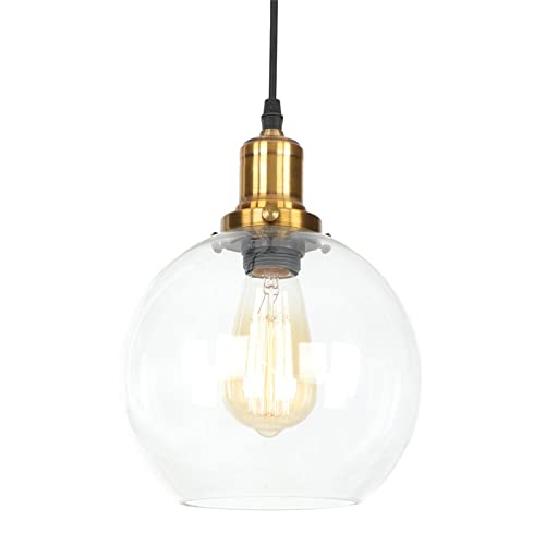 HNVBDOPAE Luces Colgantes Vintage doradas con araña de cristal transparente para techo