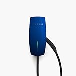 Tesla Wall Connector | Type 2 | Compatible avec Tous Les véhicules électriques | Monophasé et triphasé | Jusqu'à 22 KW | Câble de 7.3m Inclus | avec Plaque Frontale (Bleu)