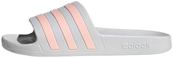 adidas Women's Adilette Aqua, DashGreyHazeCoralDashGrey, 7