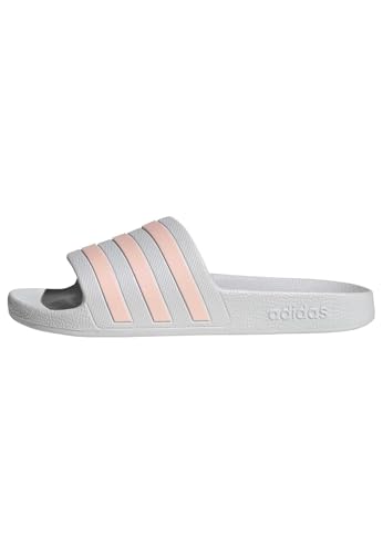 Image of adidas Women's Adilette Aqua Slides Sandal, dash grey/haze coral/dash grey, 6 UK