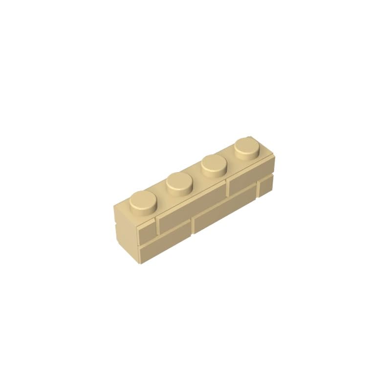 Gobricks 15533 Basic Bricks Brick Special 1x4 with Masonry Brick Profile 50 Pieces GDS-632 Compatible with Lego Building Blocks Color:Tan — image 1