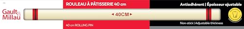 GAULT&MILLAU - Rouleau à Pâtisserie 40 cm - Étale parfaitement vos pâtes - Robuste et ergonomique - Lot de 1, Blanc