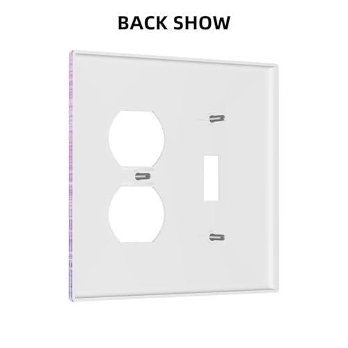 Decorative Outlet Covers Gillter Purple Pink Blue Gradient Sparkle 2 Gang Outlet Cover Wall Plate Single Toggle Duplex Light Switch Cover Plate Switch Plate Covers for Bedroom Home Decor