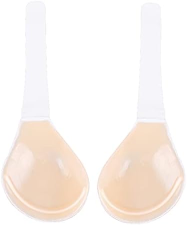 Invisilift Bra for Large Breasts Women Invisible Seamless Lift Up Adhesive Bras Conceal Silicone Tape with Strap Beige