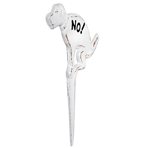 Moritz Steckschild NO! kein Hundeklo groß Verbotsschild aus Gusseisen Hunde Verboten Warnschild NO Dog Allowed Schild Gartenschild Keine Hundetoilette