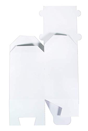 Rayher 67346102 Faltschachtel Haus, 12 Stück, weiß, 7,5 x 7,5 x 14 cm, Geschenkkarton, Geschenkbox, Geschenkkarton