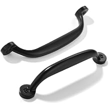 10 Pack 3-3/4 inch Hole Center Matte Black Cabinet Pulls - Heavy Duty Solid Drawer Hardware Handles Kitchen Vanity Bathroom Handles