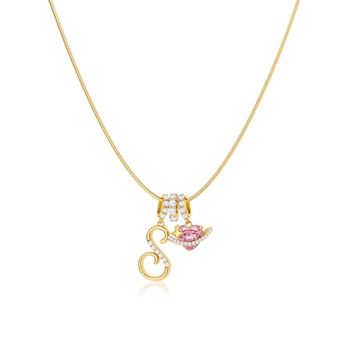 Robaice 14K�S�[���h���b�L�C�j�V�����l�b�N���X�A�s���N�v���l�b�g�n�[�g���^�[�y���_���g�A���E���h�w�����{�[���`�F�[���t���A�ϐF���Ȃ��W���G���[�M�t�g, 16'' + 2'' extender, ����, ��΂Ȃ�