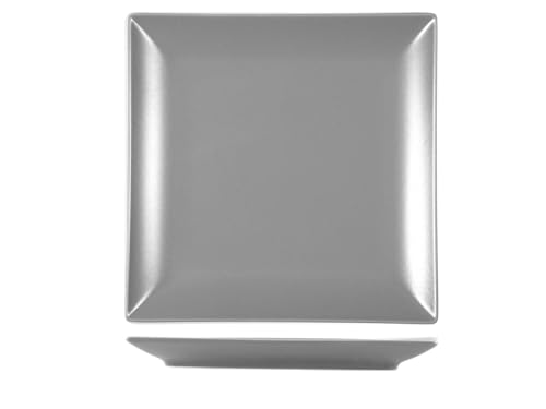 H&H Boston - Plato Llano, Gris, Cuadrado 24 x 24 cm, cerámica