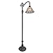 Tiffany Style Floor Lamp Arched 62" Tall Stained Glass White & Mahogany Peacock Feathers Antique Vintage Light Decor Bedroom Living Room Reading Gift AM107FL11 Amora Lighting