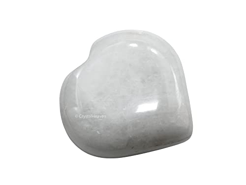 Image of White Agate Snow Quratz Crystal Heart Palm Pebbles Stones for Anxiety Stress Relief Massage - AAA Grade Original Healing Gemstone Agate Heart Palm Stone for Yoga Meditation Spiritual
