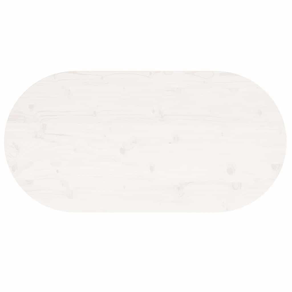 Tischplatte Weiß Massivholz Kiefer 110x55x2,5 cm Oval Ersatzplatte für Möbel DIY Küche Büro Wohnraum Stabil und vielseitig nutzbar zum Renovieren und Bauen