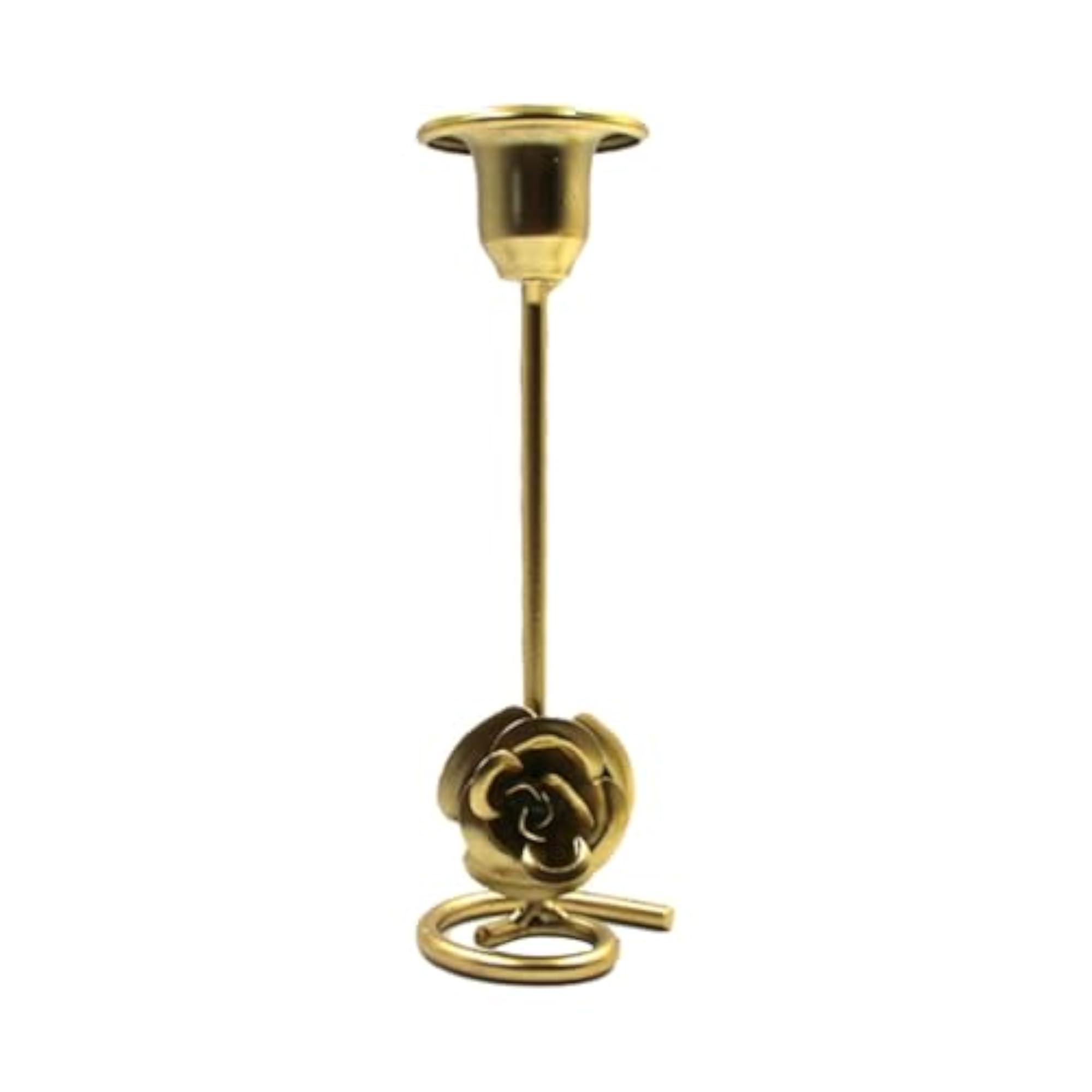 4x Taper Candle Holder Flower Creative for Wedding Dining Table - Gold