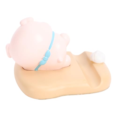 Soporte para teléfono con estatua de cerdo de resina para sujetar móviles de forma estable